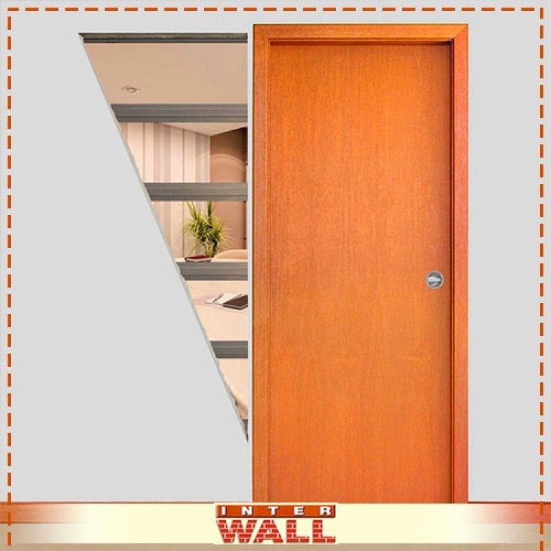 Porta de Correr Embutida Drywall para Quarto Pequeno Valor Zona Leste - Porta de Correr Embutida Drywall na Parede