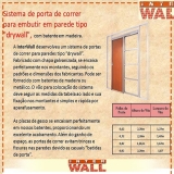 portas de correr embutida drywall para quarto pequeno São Vicente